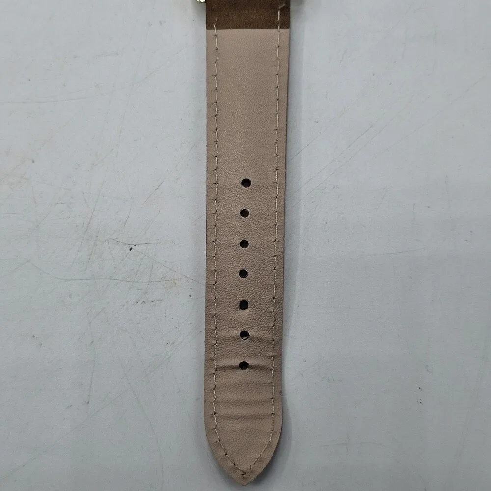 Geneva Mens Watch Brown Leather Band Runs Great